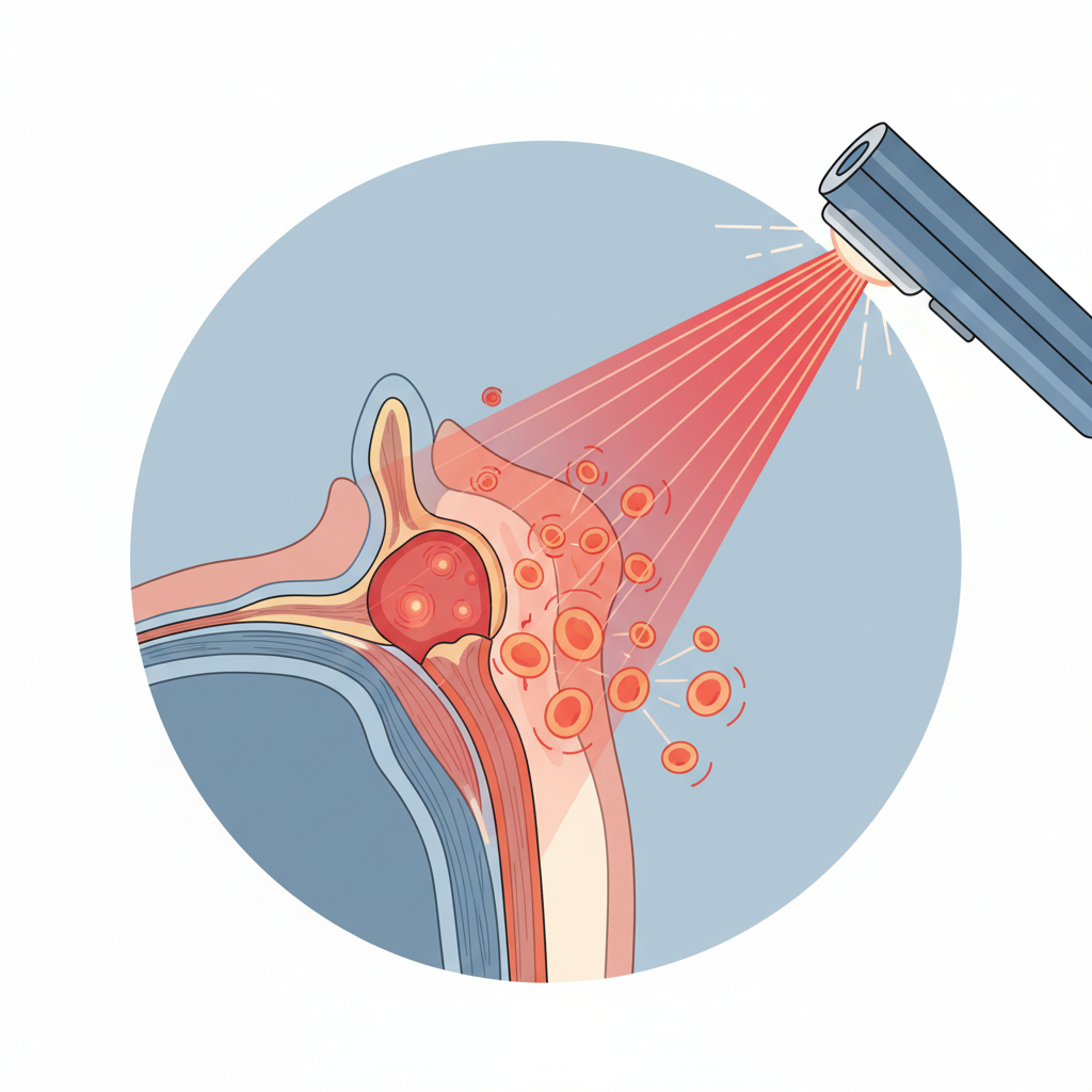 Illustration for a health wellness article: 嘴就喀喀作下巴好痠認識顳顎關節不成因與舒緩方双「紅光照護」顏面保養新擇. Focus on the r