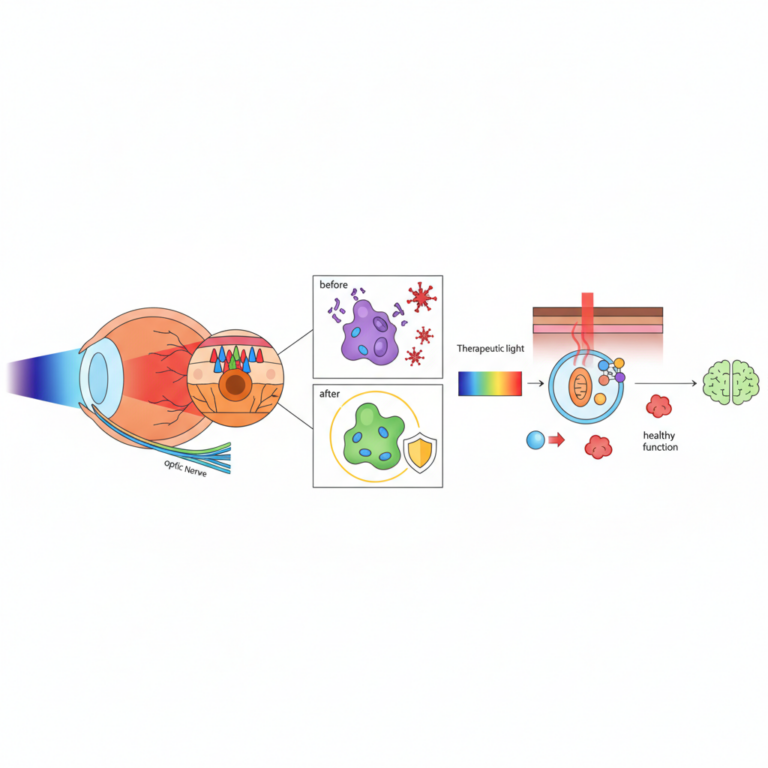 Illustration for a health wellness article. Focus on: retinal and visual wellness. Show eye anatomy